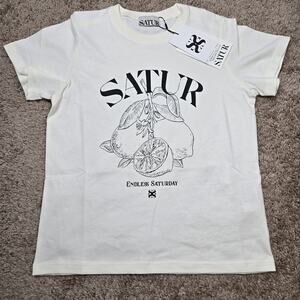 Satur Womens Small Endless Saturday Tshirt. Flaw